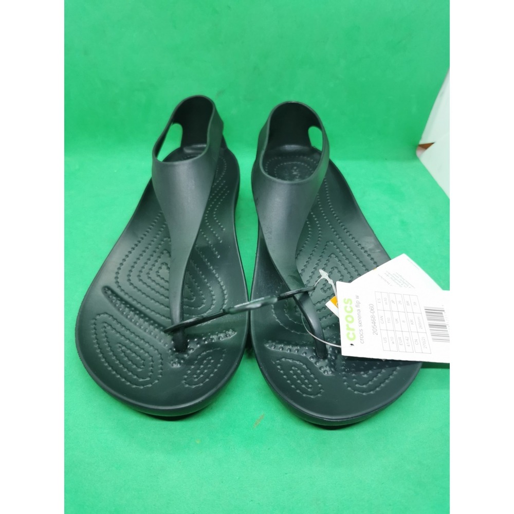 Crocs Serena Flip W #205468 Black Slingback Thong Sandals Womens Size 10  $179